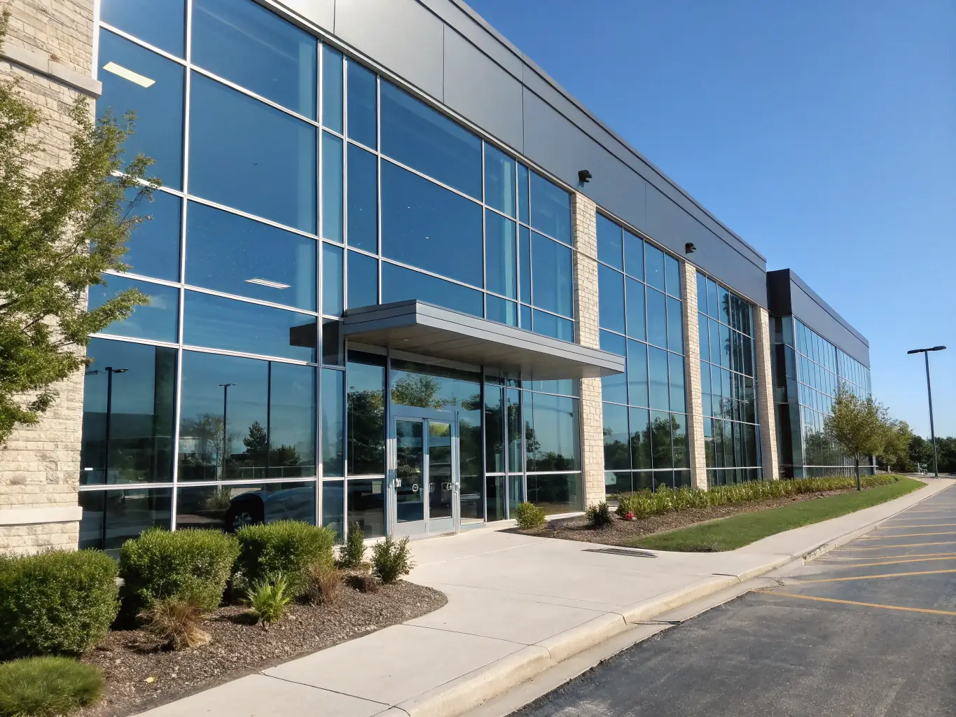 An image showcasing a well-maintained commercial property managed by PrimeEstate, highlighting the benefits of their property management services.