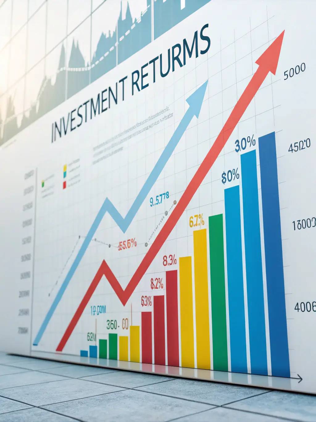 A graph showing positive investment growth trends in commercial real estate, symbolizing investment consulting services.